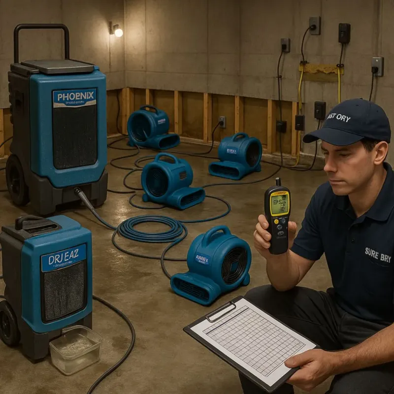 Structural Drying and Dehumidification process in Morton, PA
